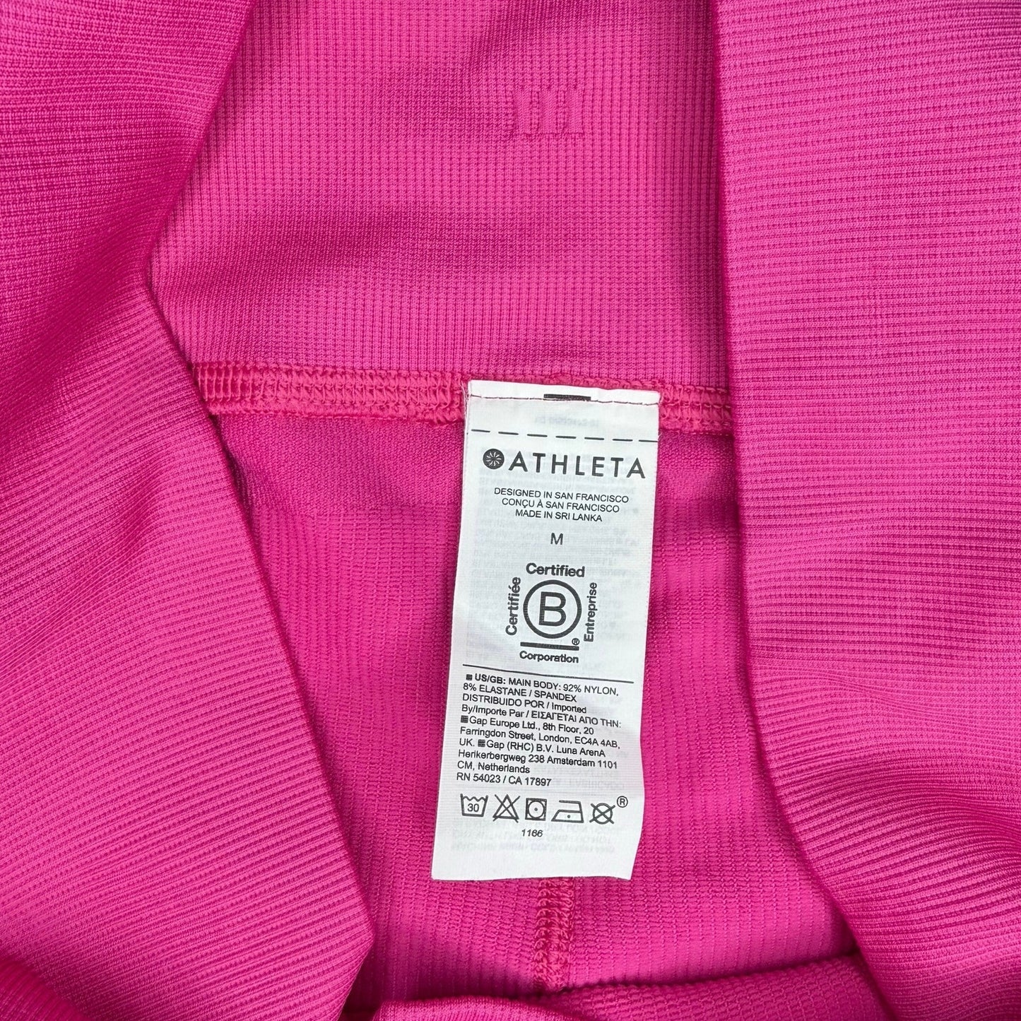 Athleta Aurora Ribbed Seamless High Rise Tight Leggings Hot Pink Size M