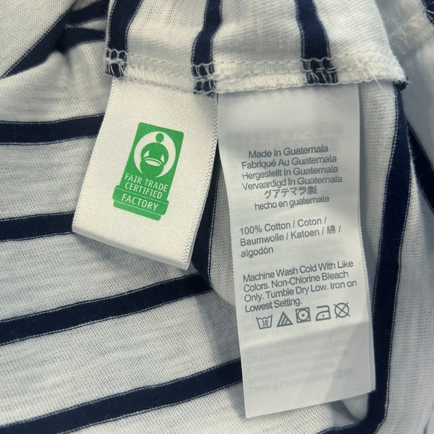 J.Crew Striped Three-Quarter Sleeve Boatneck Tee Antique Navy White Size XS