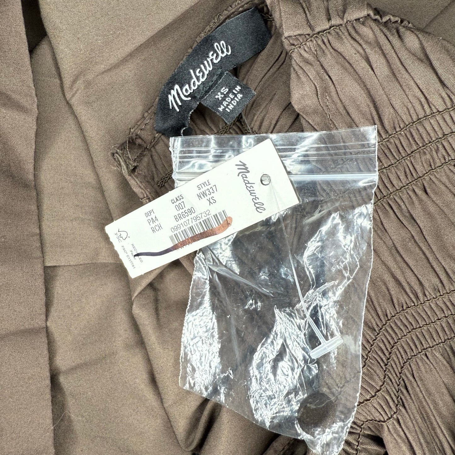 Madewell The Melody Smocked Mini Dress Size XS