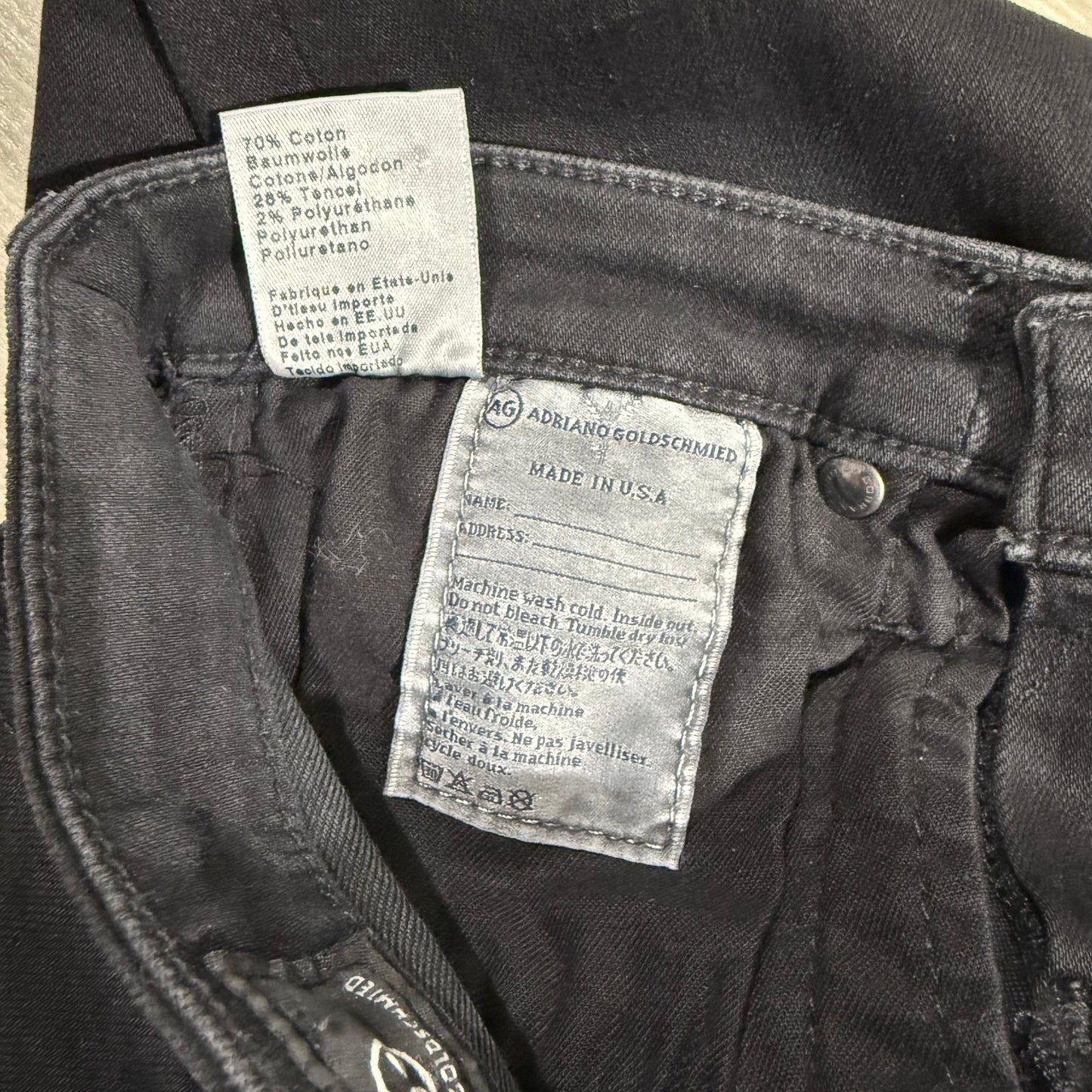 AG Adriano Goldschmied The Prima Mid-Rise Cigarette Black Size 24R