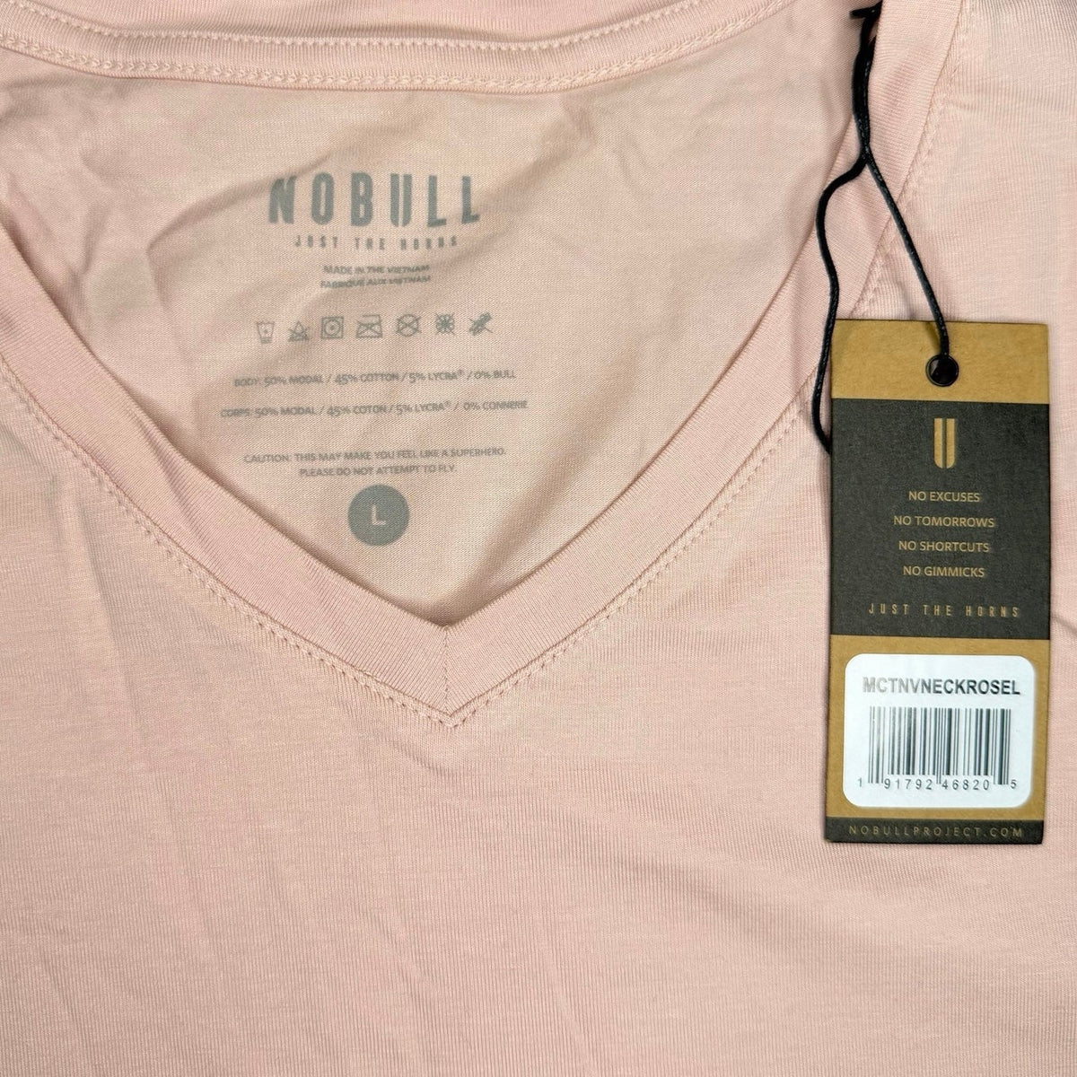 NOBULL Men's V-Neck Tee Rose Size L