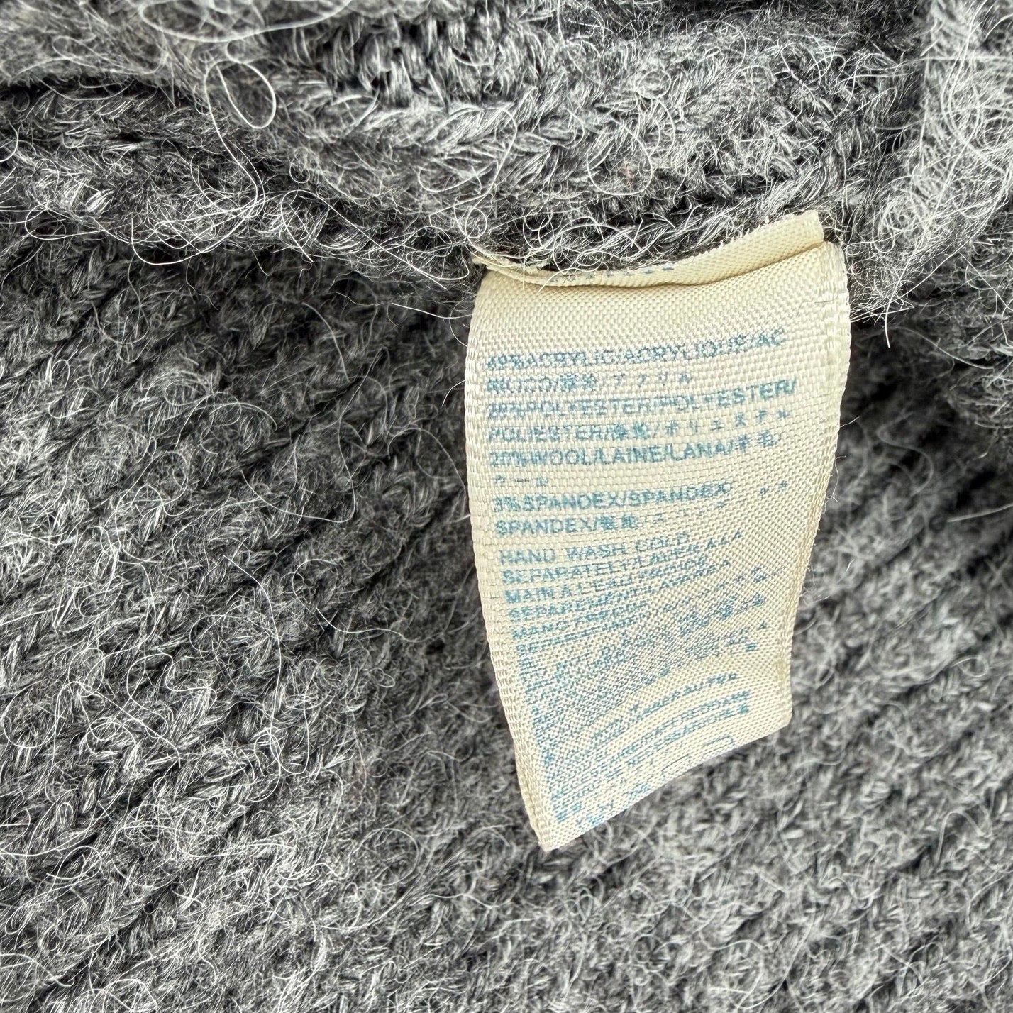 Rebecca Minkoff Pixi Square Neck Puff Sleeve Wool Blend Sweater Dark Grey Size S