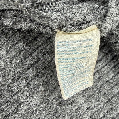 Rebecca Minkoff Pixi Square Neck Puff Sleeve Wool Blend Sweater Dark Grey Size S