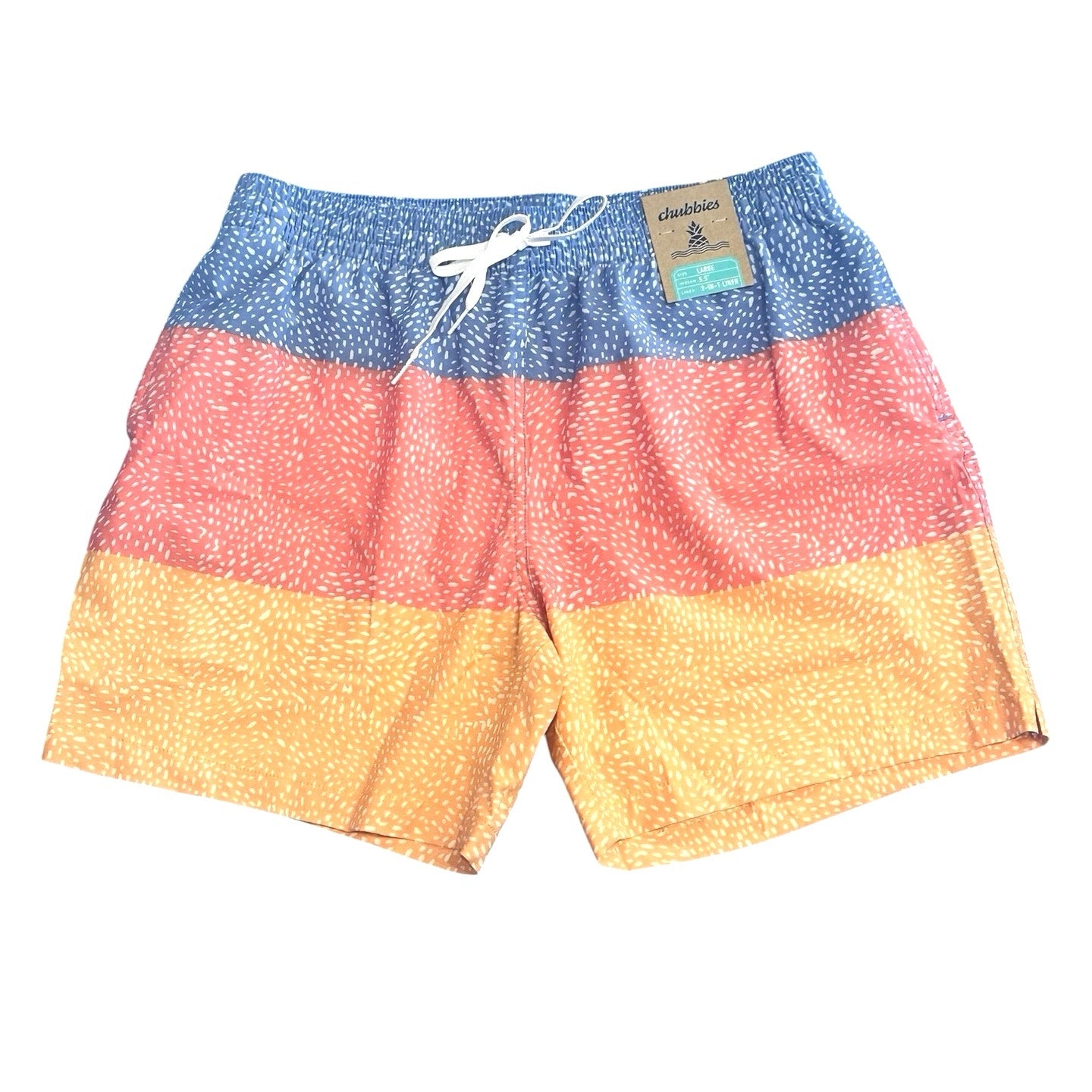 Chubbies The Sunset Whale Sharks 5.5” Lined Classic Swim Trunk Size L