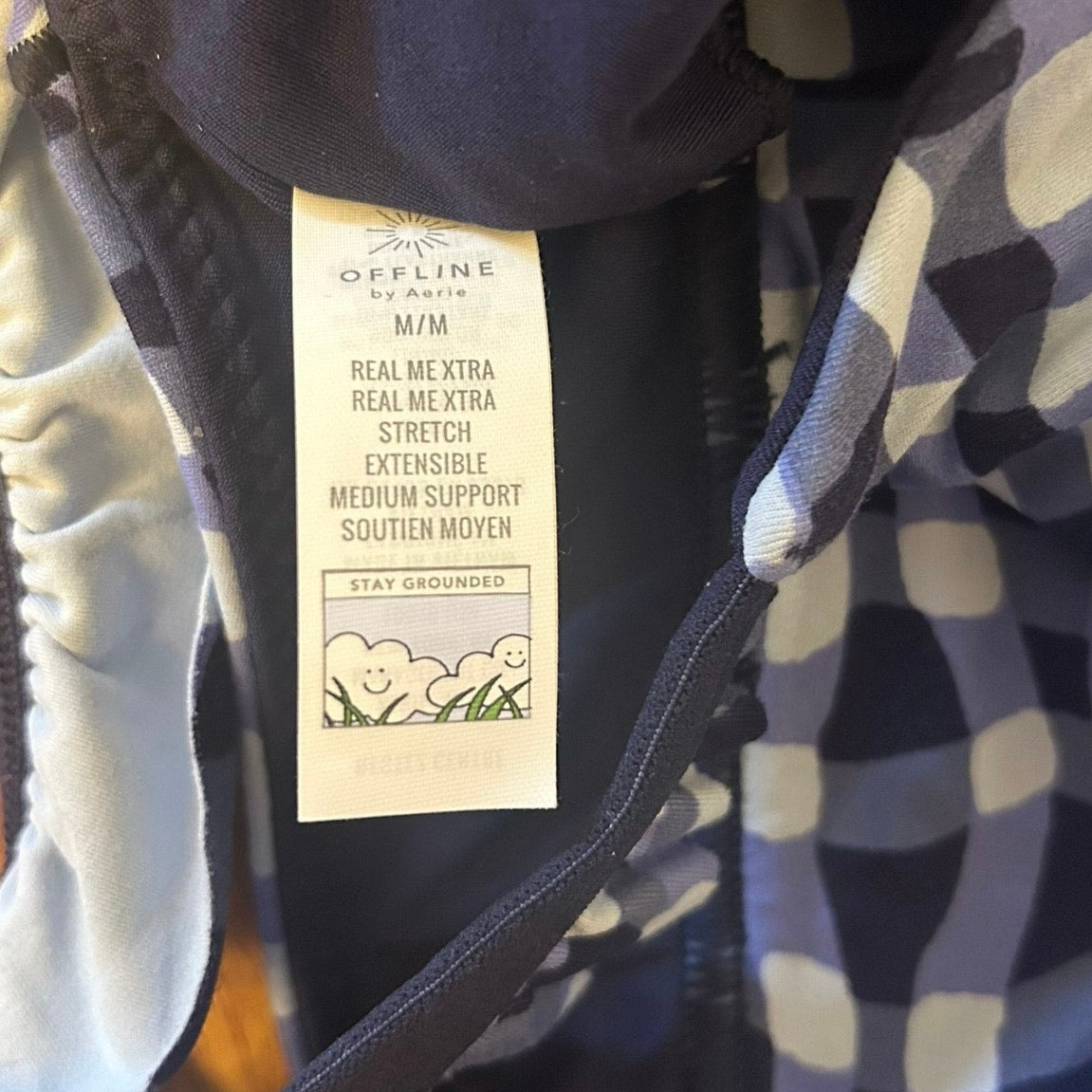 Offline By Aerie Real Me Xtra Ruffle Sports Bra Gingham Size M