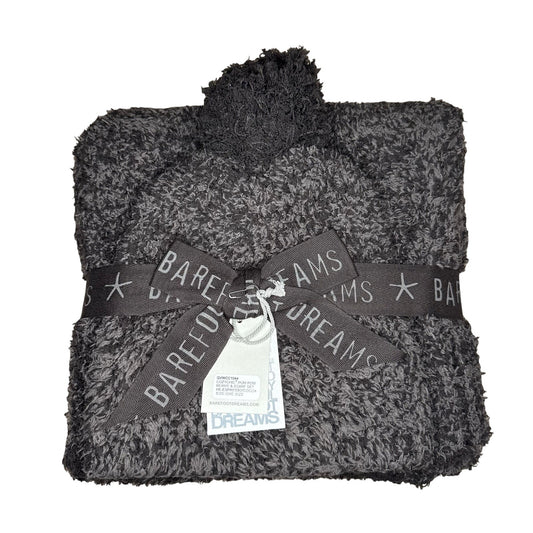 Barefoot Dreams CozyChic Pom Pom Beanie & Scarf Set in Carbon/Black