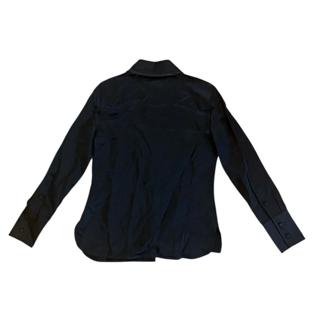 Madewell Western Shirt in Linen Blend True Black Size 00
