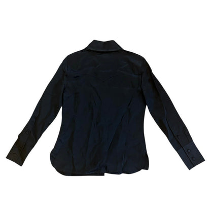 Madewell Western Shirt in Linen Blend True Black Size 00