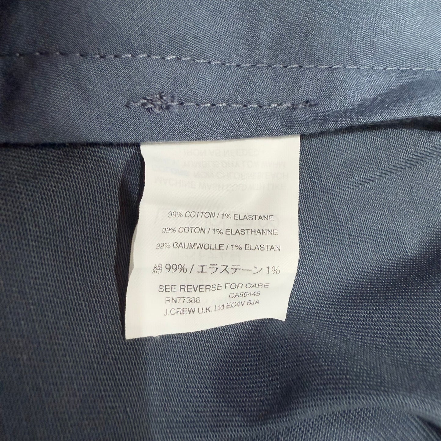 J. Crew Mercantile Straight-Fit Flex Chino Pant Blue Size 34x36