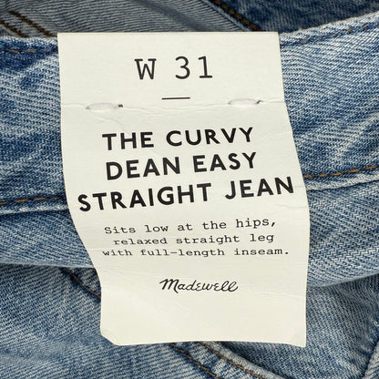 Madewell The Curvy Dean Easy Straight Jean in Northridge Wash Size 31