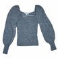 Rebecca Minkoff Pixi Square Neck Puff Sleeve Wool Blend Sweater Dark Grey Size S