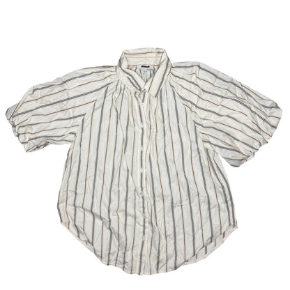 Madewell Shirred Bubble-Sleeve Button-Up Shirt in Poplin Size M