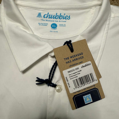 Chubbies The Complete Outfit Performance Polo White Size XL