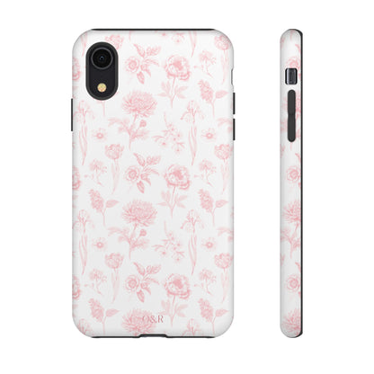 Pink Floral Phone Case - Elegant Protectors for iPhone, Girlfriend Gift, Mother's Day, Trendy Tech Accessories, Flower Pattern Cases