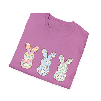 Groovy Bunny Easter Unisex T-Shirt, Hippie Rabbit Tee, Spring Bunny Shirt, Colorful Easter Outfit