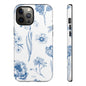 Botanical Blue Floral Phone Case - Elegant Flower Design Tough Cases for All Seasons, Birthday Gift, Stylish Phone Accessories, Nature Lover