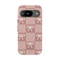 Pink Checkered Bow Tough Case, Phone Case,  Cellphone Cover, Protective Phone Shell, Cute Plaid Design