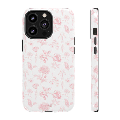 Pink Floral Phone Case - Elegant Protectors for iPhone, Girlfriend Gift, Mother's Day, Trendy Tech Accessories, Flower Pattern Cases