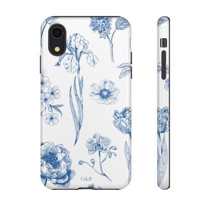 Botanical Blue Floral Phone Case - Elegant Flower Design Tough Cases for All Seasons, Birthday Gift, Stylish Phone Accessories, Nature Lover