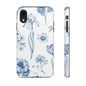 Botanical Blue Floral Phone Case - Elegant Flower Design Tough Cases for All Seasons, Birthday Gift, Stylish Phone Accessories, Nature Lover