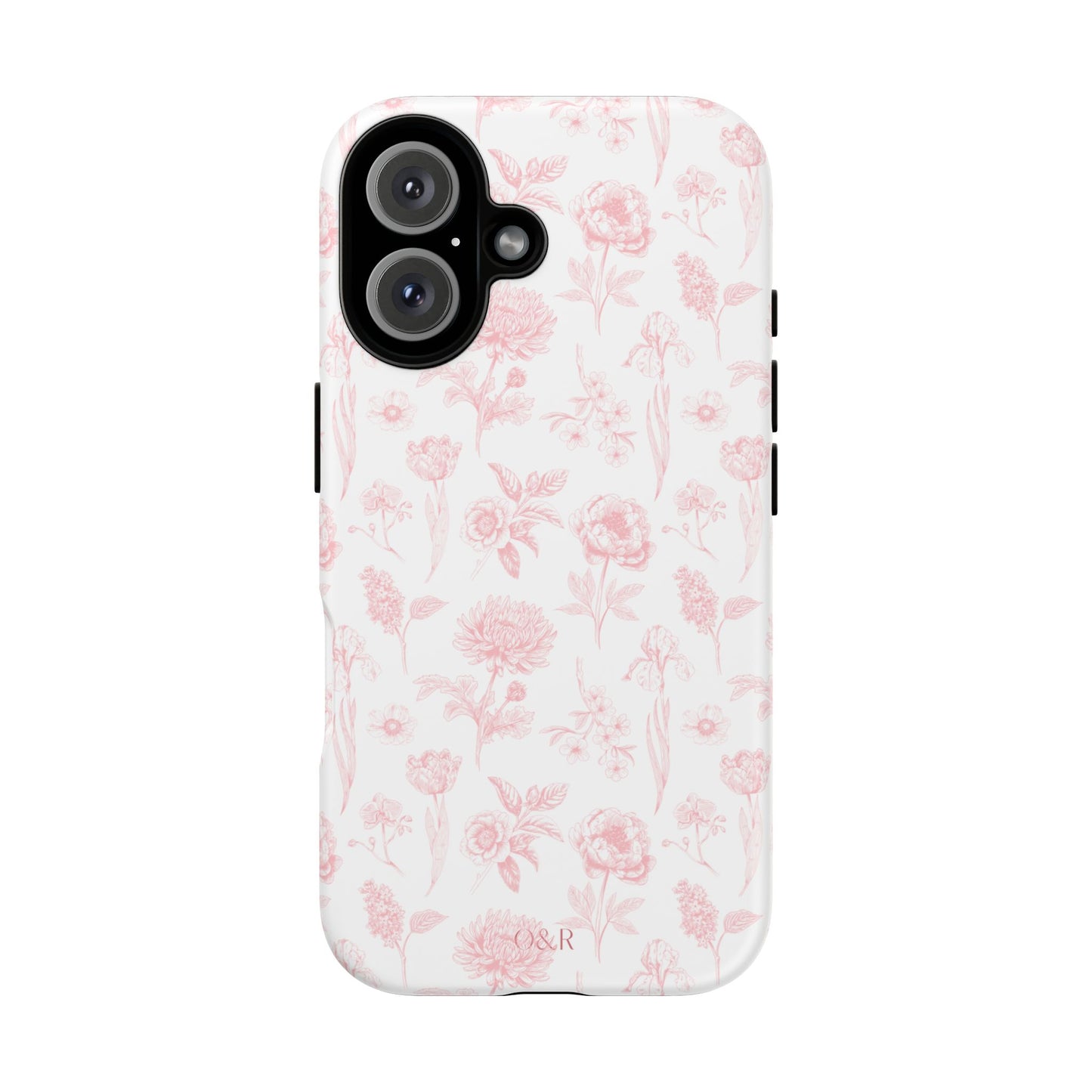 Pink Floral Phone Case - Elegant Protectors for iPhone, Girlfriend Gift, Mother's Day, Trendy Tech Accessories, Flower Pattern Cases