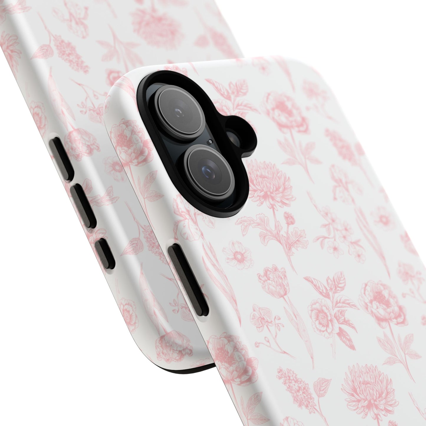 Pink Floral Phone Case - Elegant Protectors for iPhone, Girlfriend Gift, Mother's Day, Trendy Tech Accessories, Flower Pattern Cases