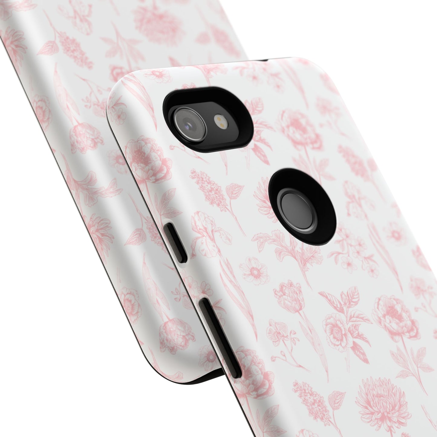 Pink Floral Phone Case - Elegant Protectors for iPhone, Girlfriend Gift, Mother's Day, Trendy Tech Accessories, Flower Pattern Cases