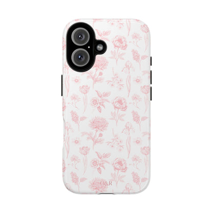 Pink Floral Phone Case - Elegant Protectors for iPhone, Girlfriend Gift, Mother's Day, Trendy Tech Accessories, Flower Pattern Cases