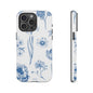 Botanical Blue Floral Phone Case - Elegant Flower Design Tough Cases for All Seasons, Birthday Gift, Stylish Phone Accessories, Nature Lover