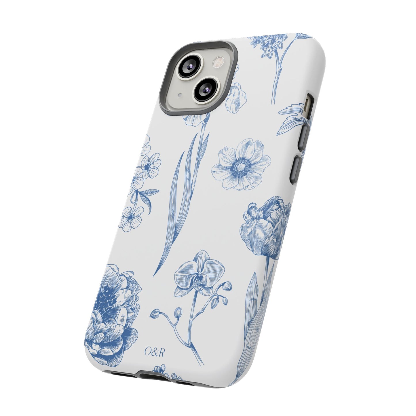 Botanical Blue Floral Phone Case - Elegant Flower Design Tough Cases for All Seasons, Birthday Gift, Stylish Phone Accessories, Nature Lover