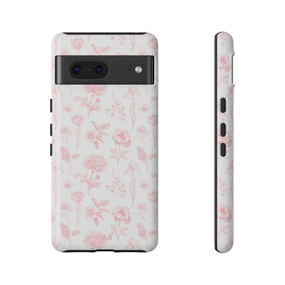 Pink Floral Phone Case - Elegant Protectors for iPhone, Girlfriend Gift, Mother's Day, Trendy Tech Accessories, Flower Pattern Cases