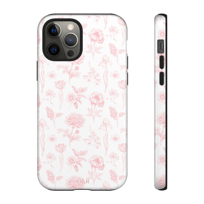 Pink Floral Phone Case - Elegant Protectors for iPhone, Girlfriend Gift, Mother's Day, Trendy Tech Accessories, Flower Pattern Cases