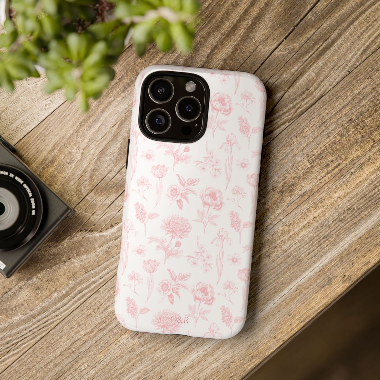 Pink Floral Phone Case - Elegant Protectors for iPhone, Girlfriend Gift, Mother's Day, Trendy Tech Accessories, Flower Pattern Cases