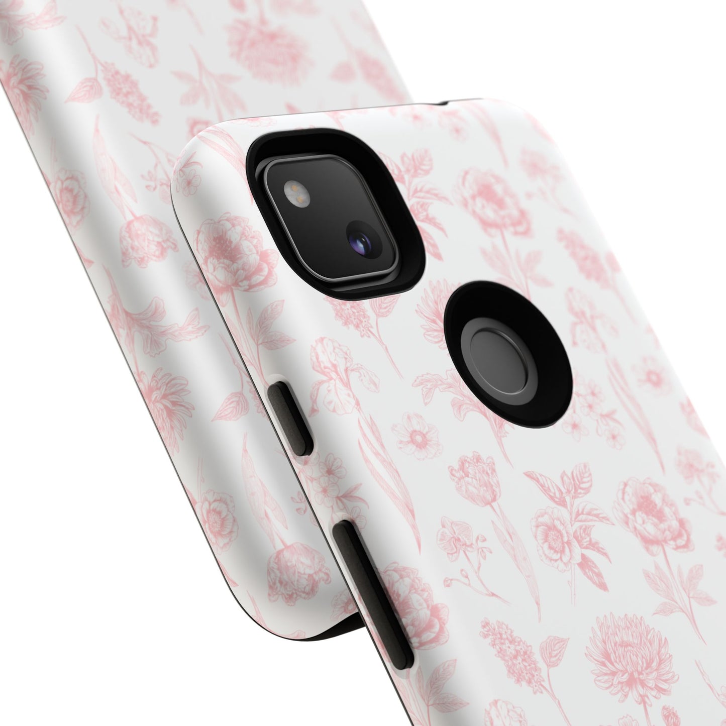 Pink Floral Phone Case - Elegant Protectors for iPhone, Girlfriend Gift, Mother's Day, Trendy Tech Accessories, Flower Pattern Cases