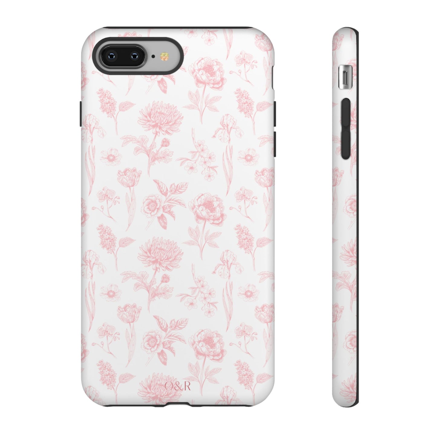 Pink Floral Phone Case - Elegant Protectors for iPhone, Girlfriend Gift, Mother's Day, Trendy Tech Accessories, Flower Pattern Cases