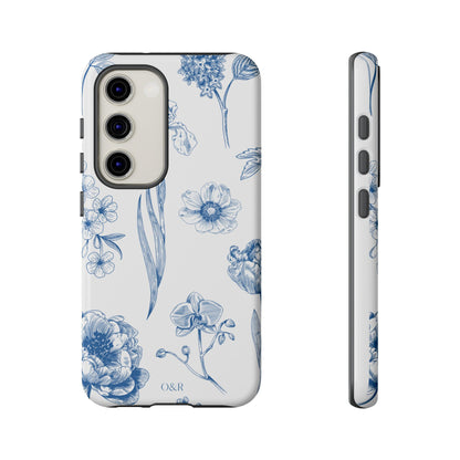 Botanical Blue Floral Phone Case - Elegant Flower Design Tough Cases for All Seasons, Birthday Gift, Stylish Phone Accessories, Nature Lover