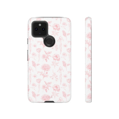 Pink Floral Phone Case - Elegant Protectors for iPhone, Girlfriend Gift, Mother's Day, Trendy Tech Accessories, Flower Pattern Cases