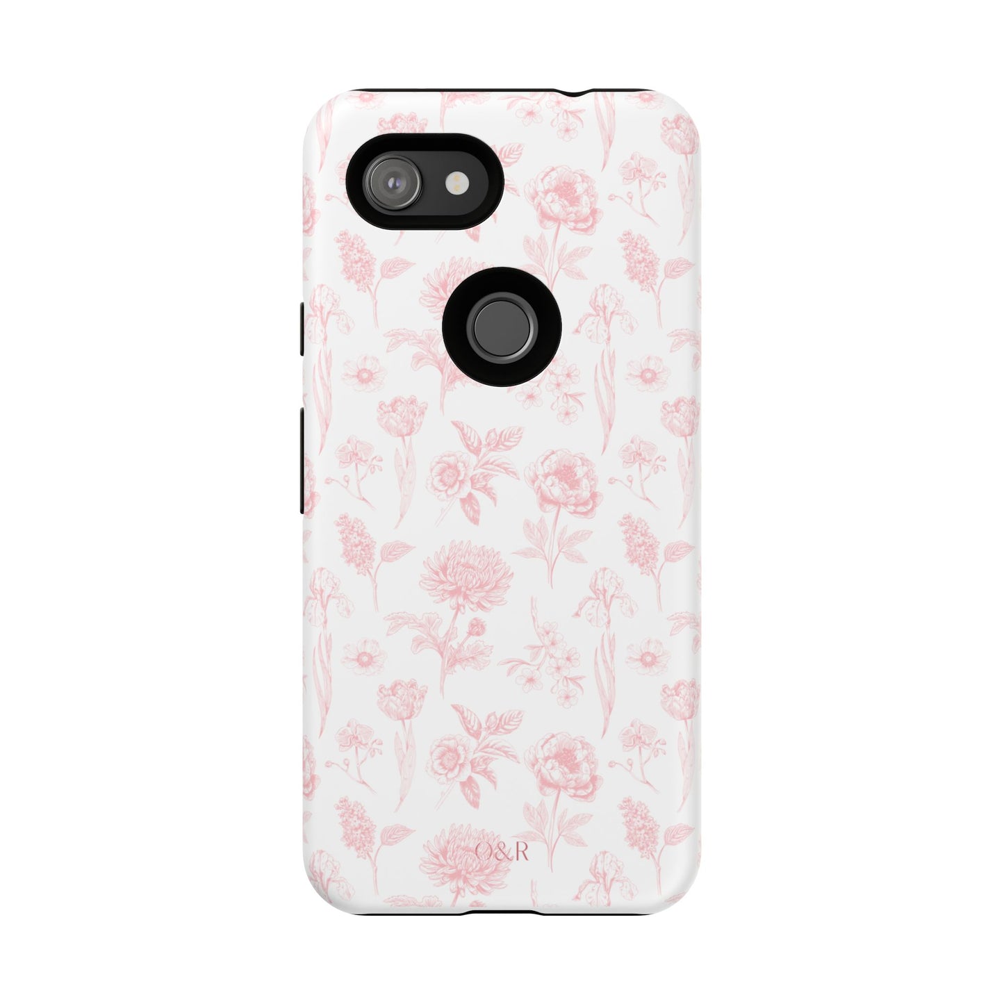 Pink Floral Phone Case - Elegant Protectors for iPhone, Girlfriend Gift, Mother's Day, Trendy Tech Accessories, Flower Pattern Cases