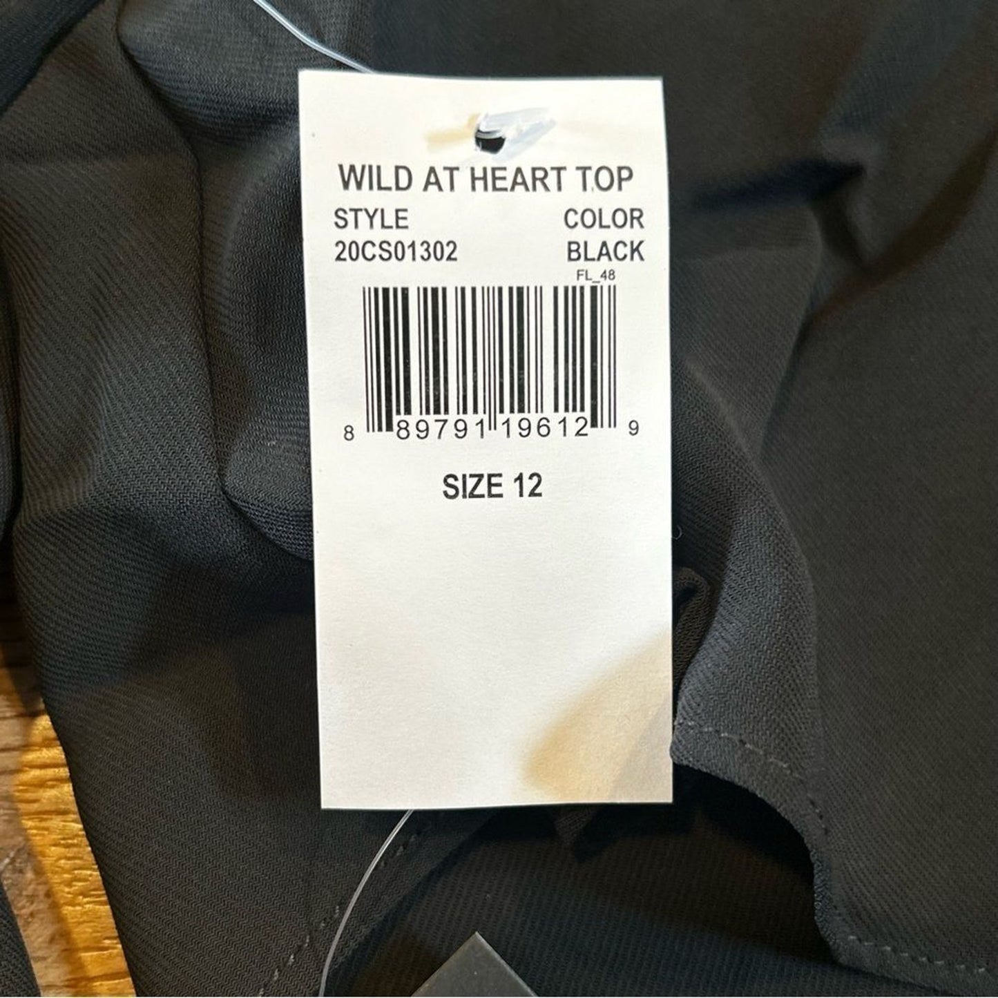 NWT Cooper St Wild At Heart Black V-Neck Top Size 12