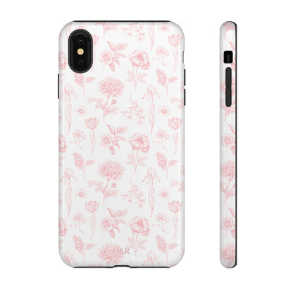 Pink Floral Phone Case - Elegant Protectors for iPhone, Girlfriend Gift, Mother's Day, Trendy Tech Accessories, Flower Pattern Cases