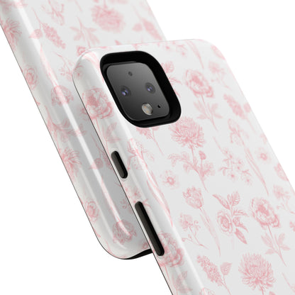 Pink Floral Phone Case - Elegant Protectors for iPhone, Girlfriend Gift, Mother's Day, Trendy Tech Accessories, Flower Pattern Cases