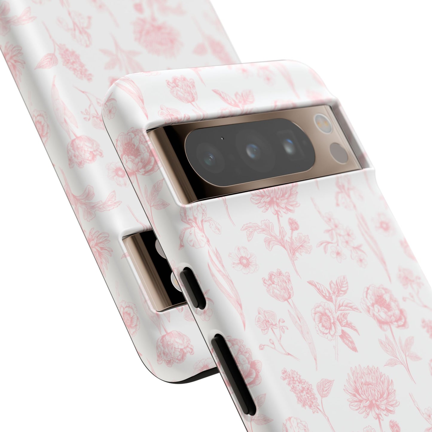 Pink Floral Phone Case - Elegant Protectors for iPhone, Girlfriend Gift, Mother's Day, Trendy Tech Accessories, Flower Pattern Cases