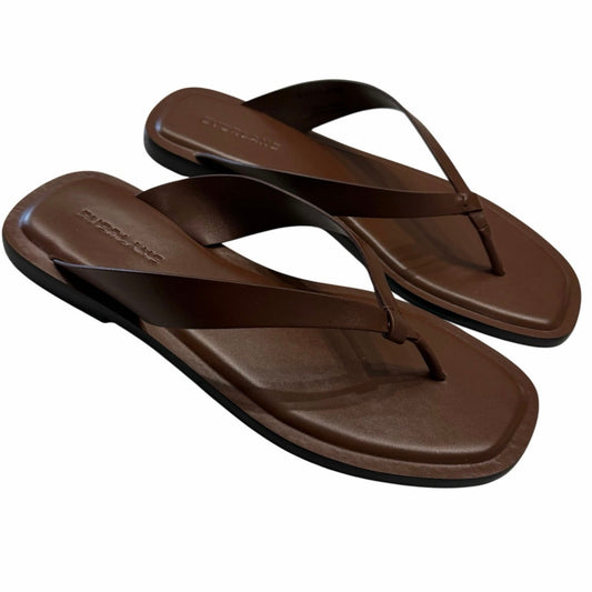 Everlane The Leather Flip Flop in Rum Brown Size 7.5