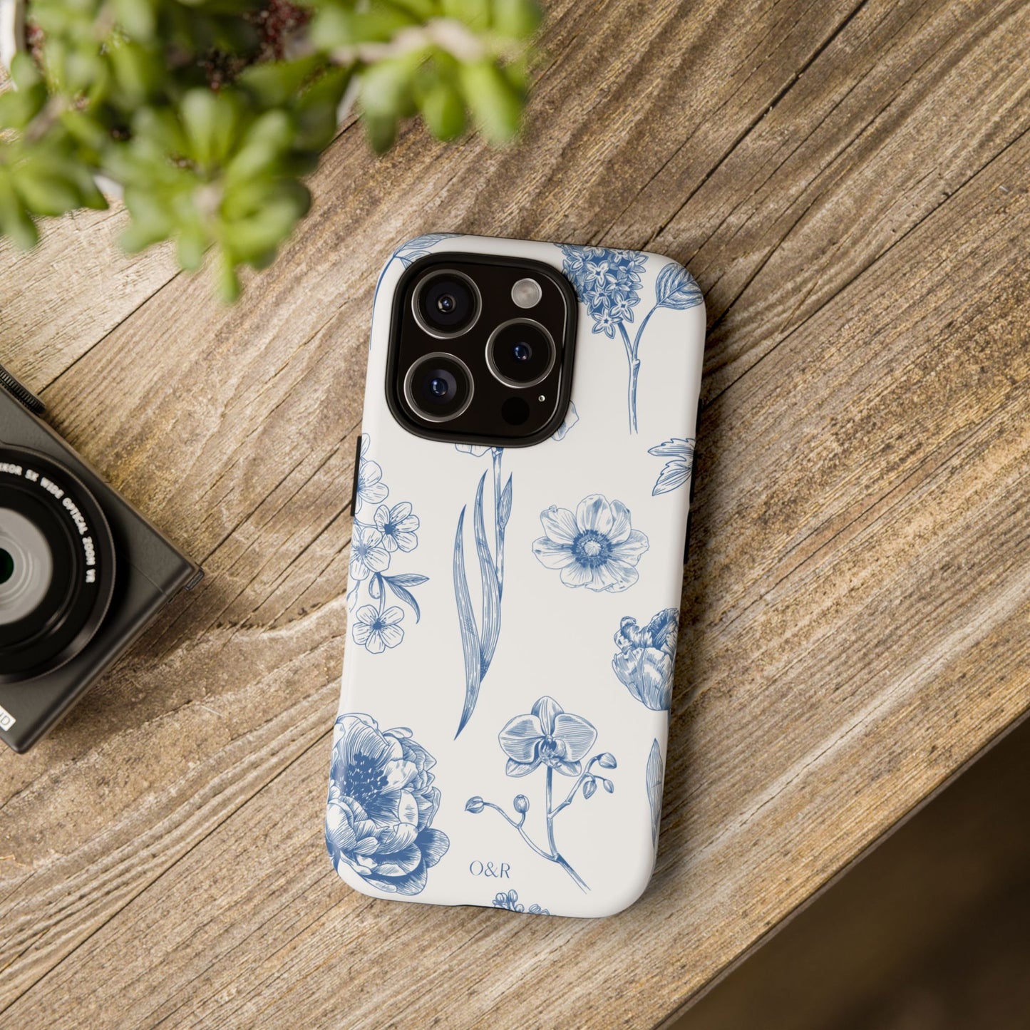 Botanical Blue Floral Phone Case - Elegant Flower Design Tough Cases for All Seasons, Birthday Gift, Stylish Phone Accessories, Nature Lover