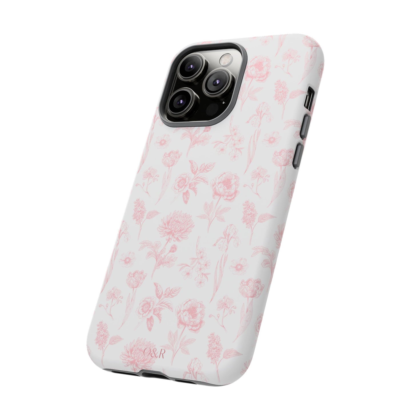 Pink Floral Phone Case - Elegant Protectors for iPhone, Girlfriend Gift, Mother's Day, Trendy Tech Accessories, Flower Pattern Cases