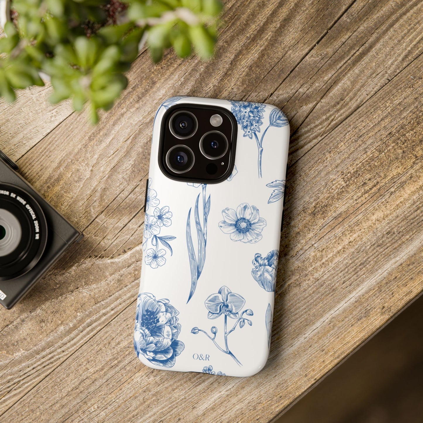 Botanical Blue Floral Phone Case - Elegant Flower Design Tough Cases for All Seasons, Birthday Gift, Stylish Phone Accessories, Nature Lover