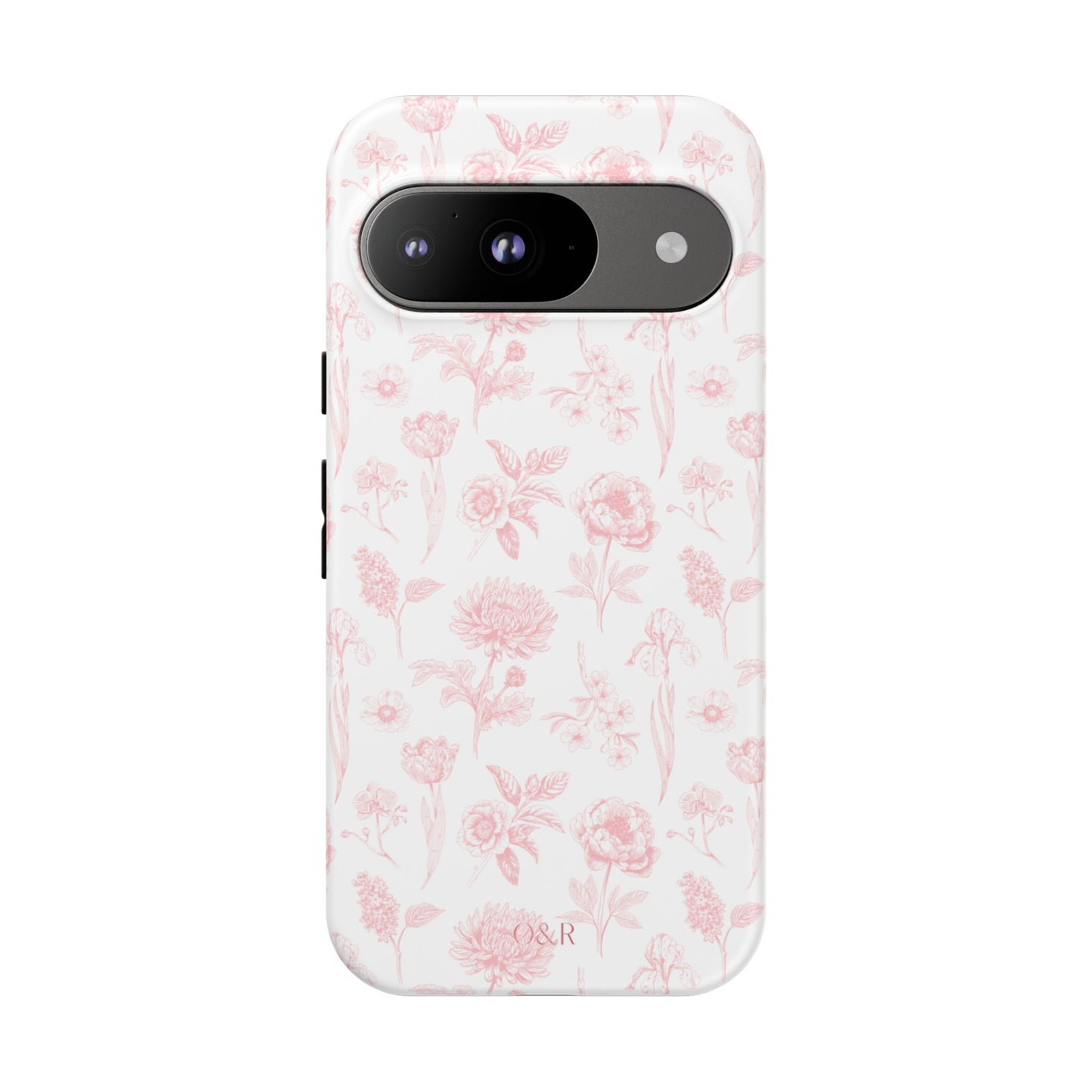 Pink Floral Phone Case - Elegant Protectors for iPhone, Girlfriend Gift, Mother's Day, Trendy Tech Accessories, Flower Pattern Cases