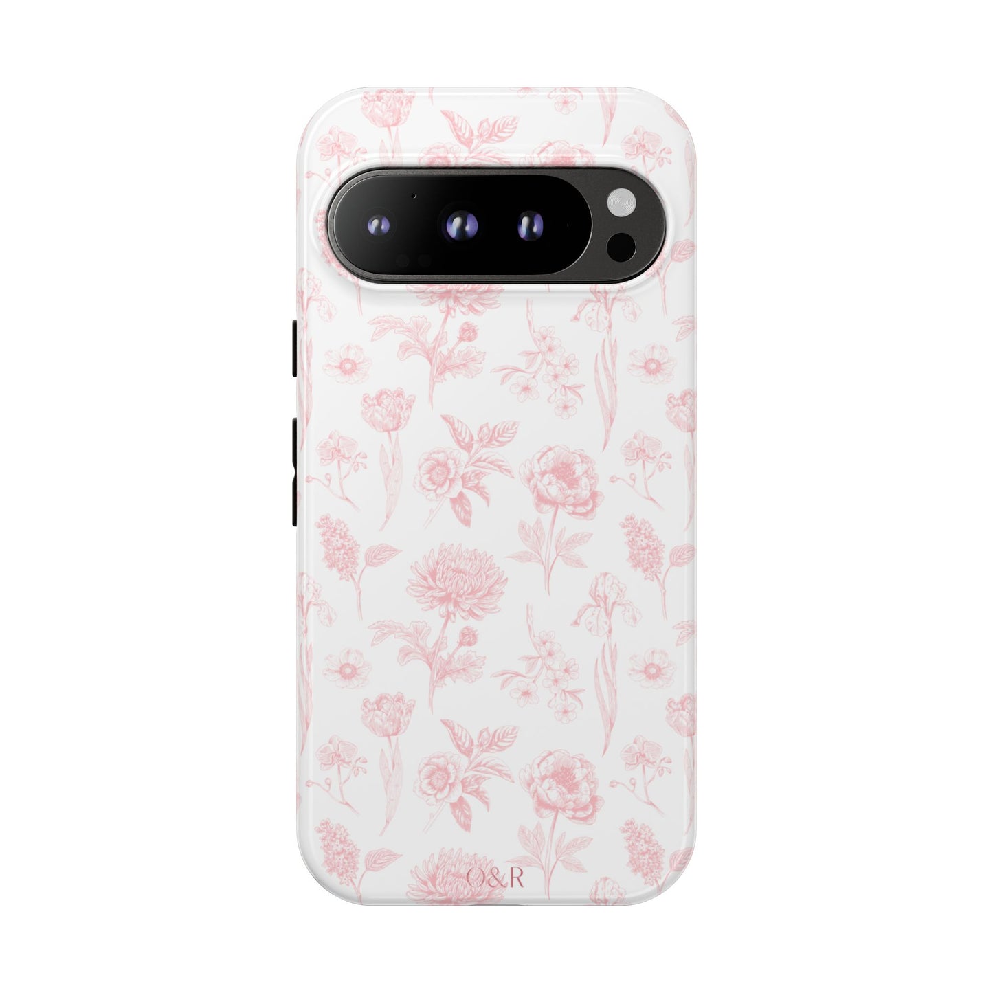 Pink Floral Phone Case - Elegant Protectors for iPhone, Girlfriend Gift, Mother's Day, Trendy Tech Accessories, Flower Pattern Cases