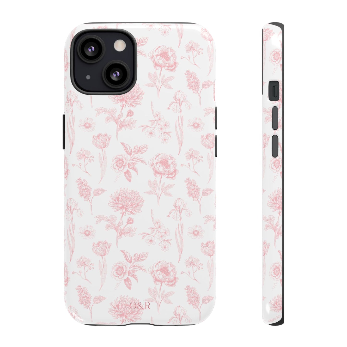 Pink Floral Phone Case - Elegant Protectors for iPhone, Girlfriend Gift, Mother's Day, Trendy Tech Accessories, Flower Pattern Cases