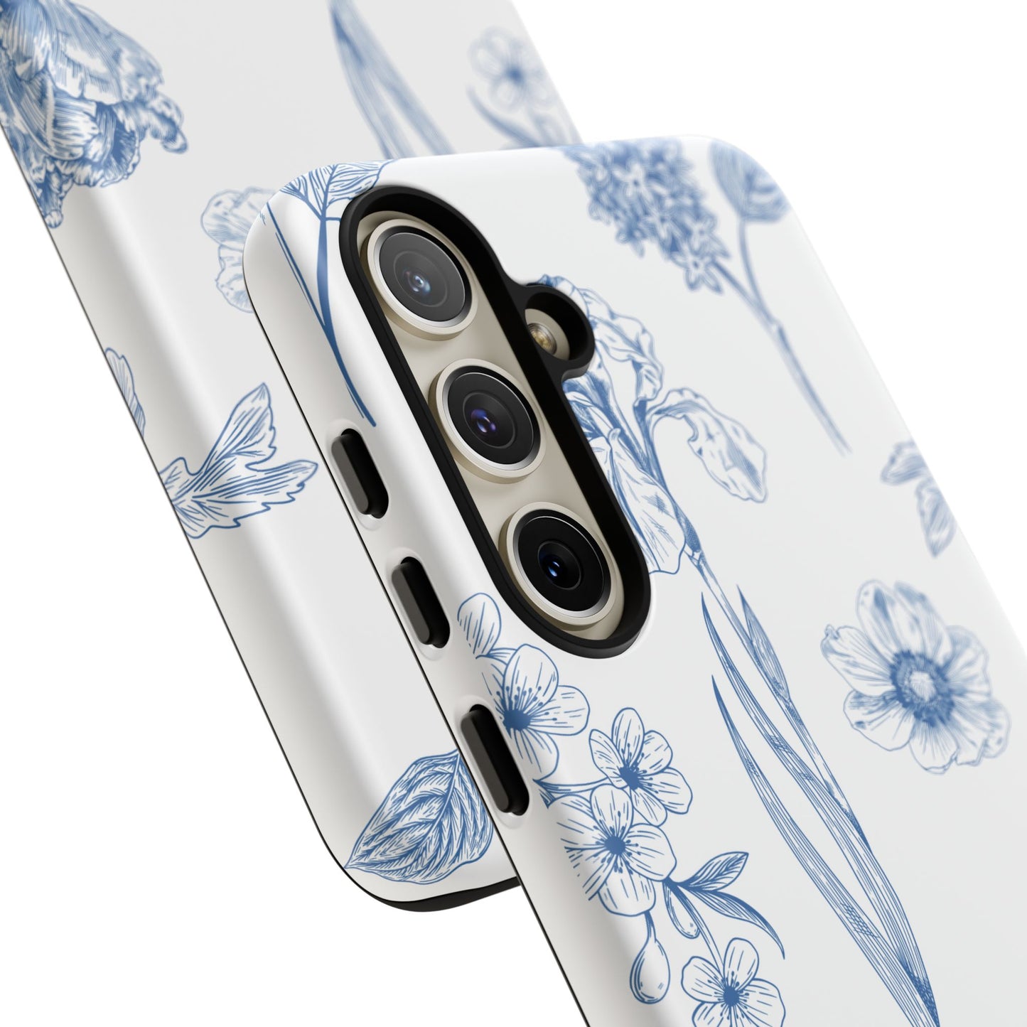 Botanical Blue Floral Phone Case - Elegant Flower Design Tough Cases for All Seasons, Birthday Gift, Stylish Phone Accessories, Nature Lover